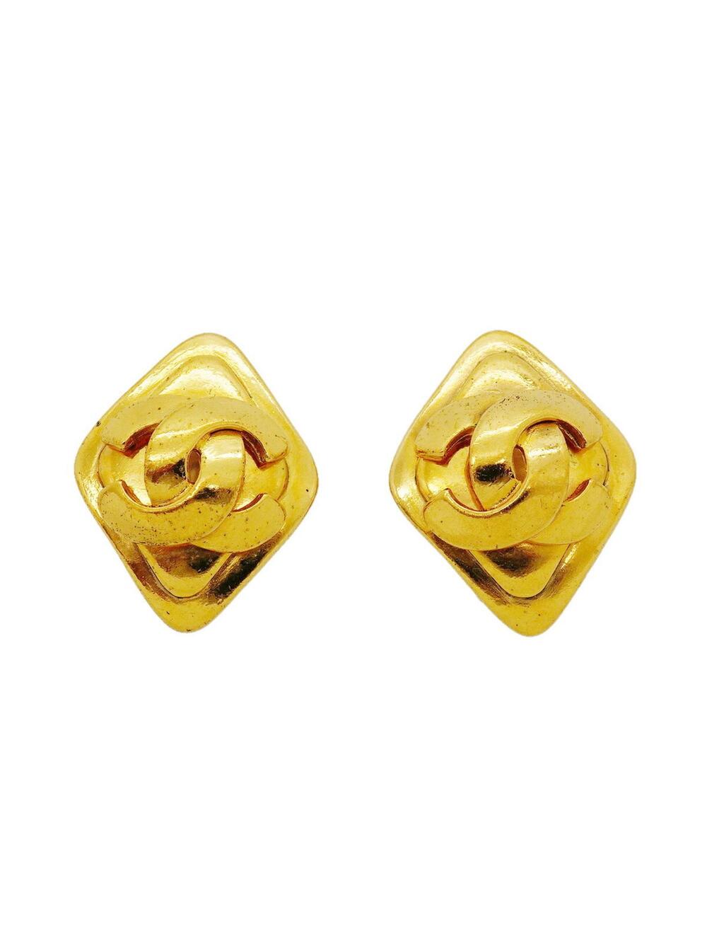 Chanel Cc Logo Clip-On Earrings Metal #357889C62B
